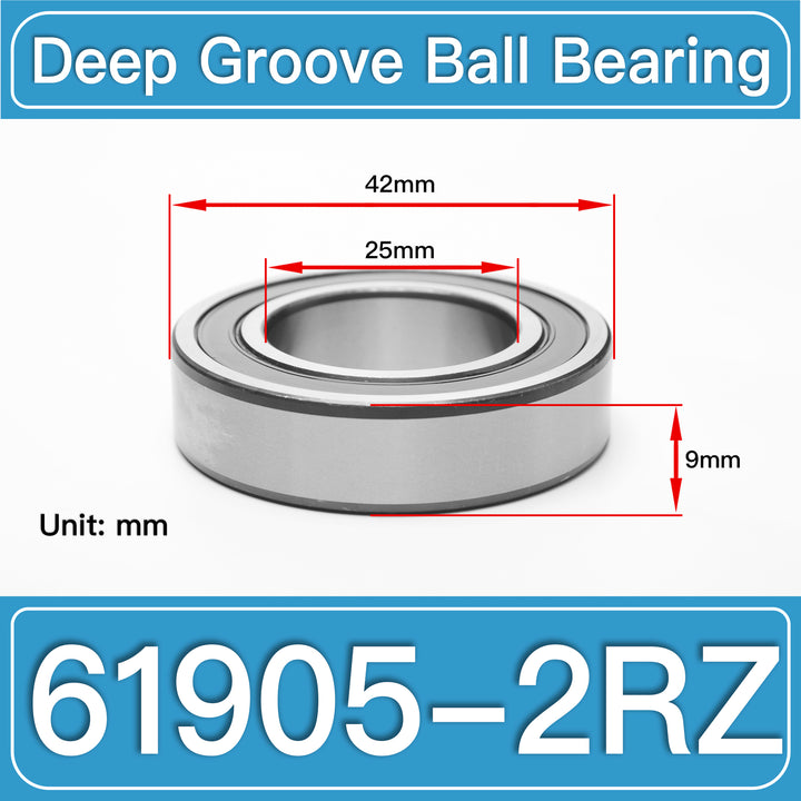 61905-2RZ Deep Groove Ball Bearings dimension drawing