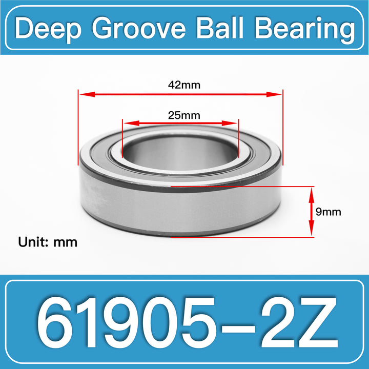 61905-2Z Deep Groove Ball Bearings dimension drawing