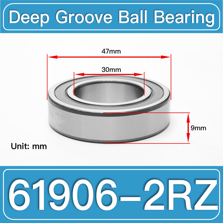 61906-2RZ Deep Groove Ball Bearings dimension drawing