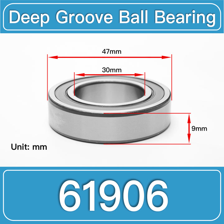 61906 Deep Groove Ball Bearings dimension drawing