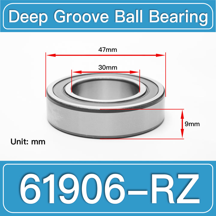 61906-RZ Deep Groove Ball Bearings dimension drawing