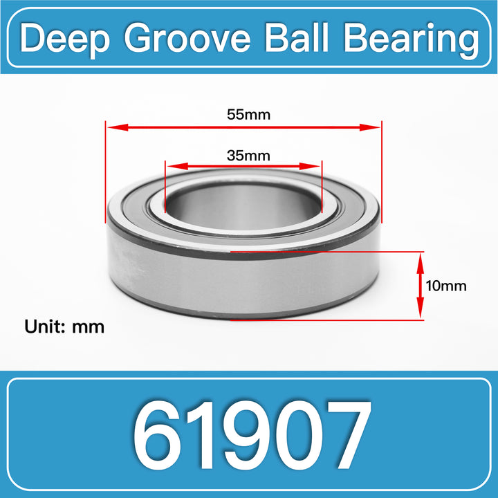 61907 Deep Groove Ball Bearings dimension drawing