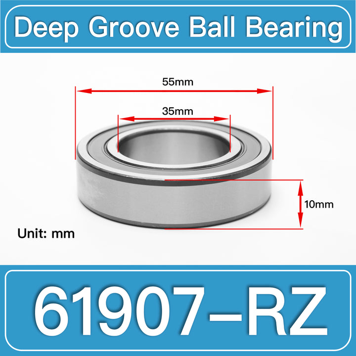 61907-RZ Deep Groove Ball Bearings dimension drawing