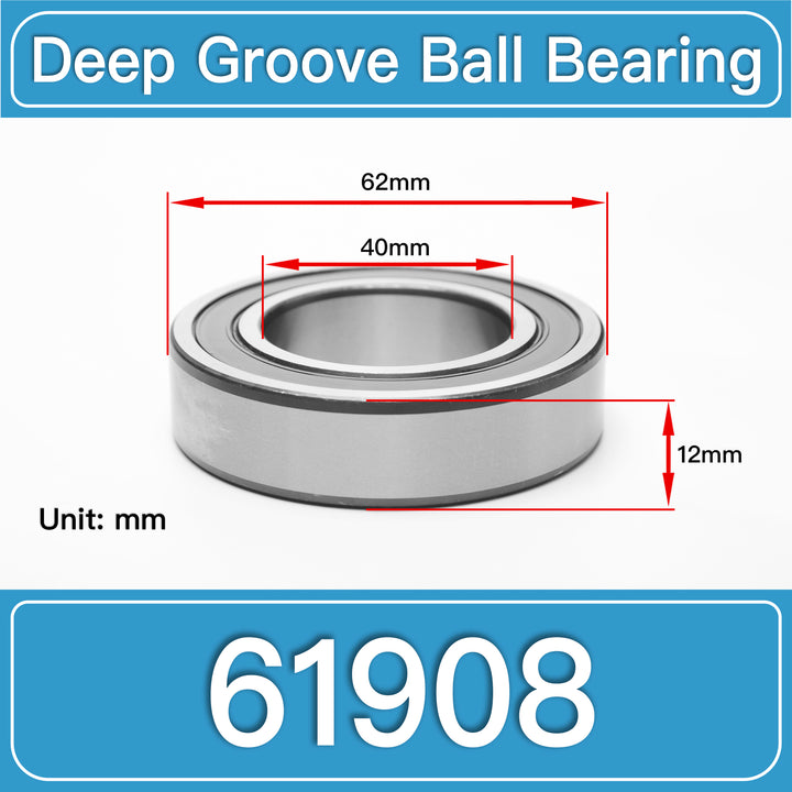 61908 Deep Groove Ball Bearings dimension drawing