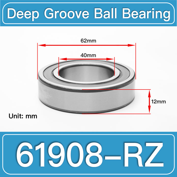 61908-RZ Deep Groove Ball Bearings dimension drawing