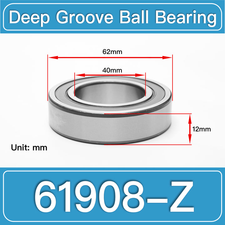 61908-Z Deep Groove Ball Bearings dimension drawing
