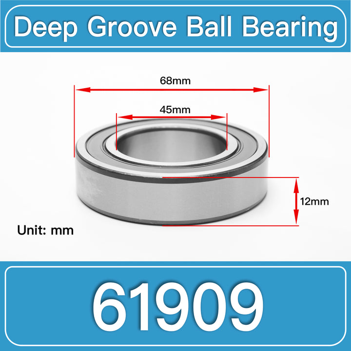 61909 Deep Groove Ball Bearings dimension drawing