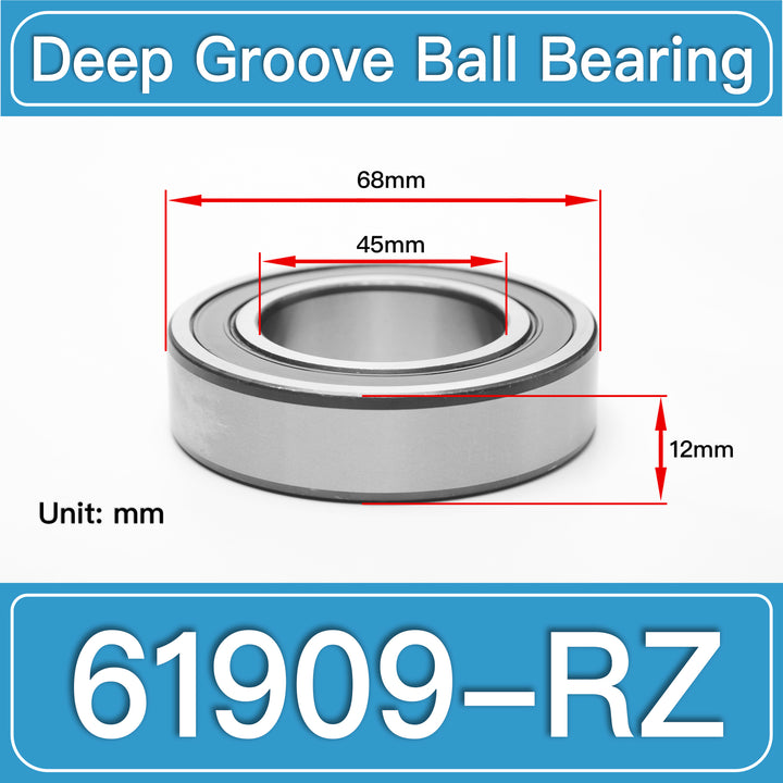 61909-RZ Deep Groove Ball Bearings dimension drawing