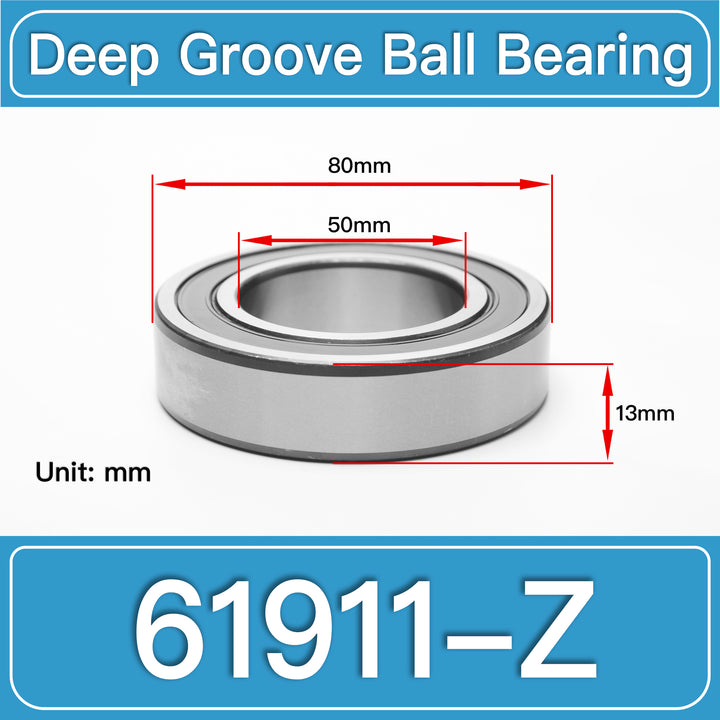 61911-Z Deep Groove Ball Bearings dimension drawing