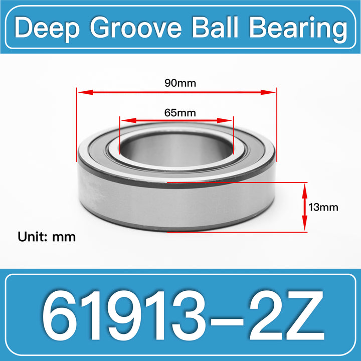 61913-2Z Deep Groove Ball Bearings dimension drawing