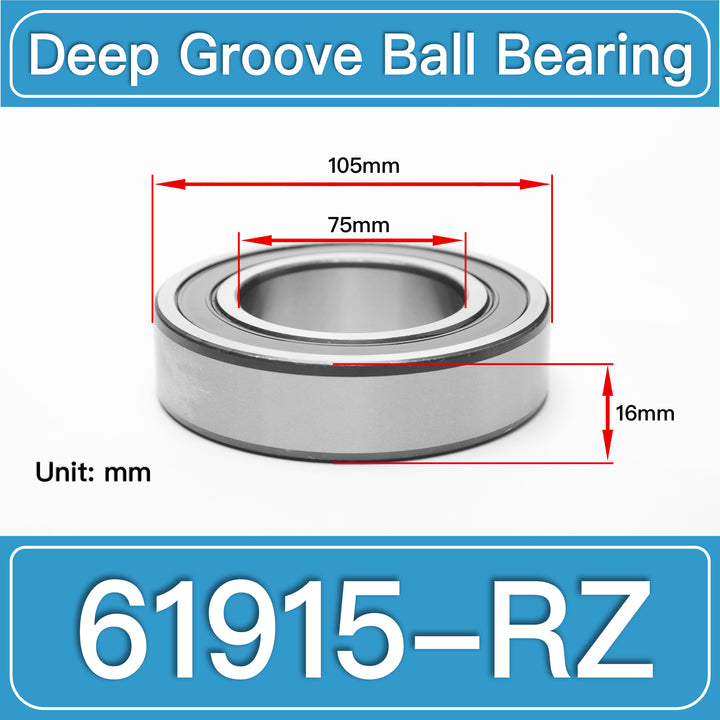 61915-RZ Deep Groove Ball Bearings dimension drawing