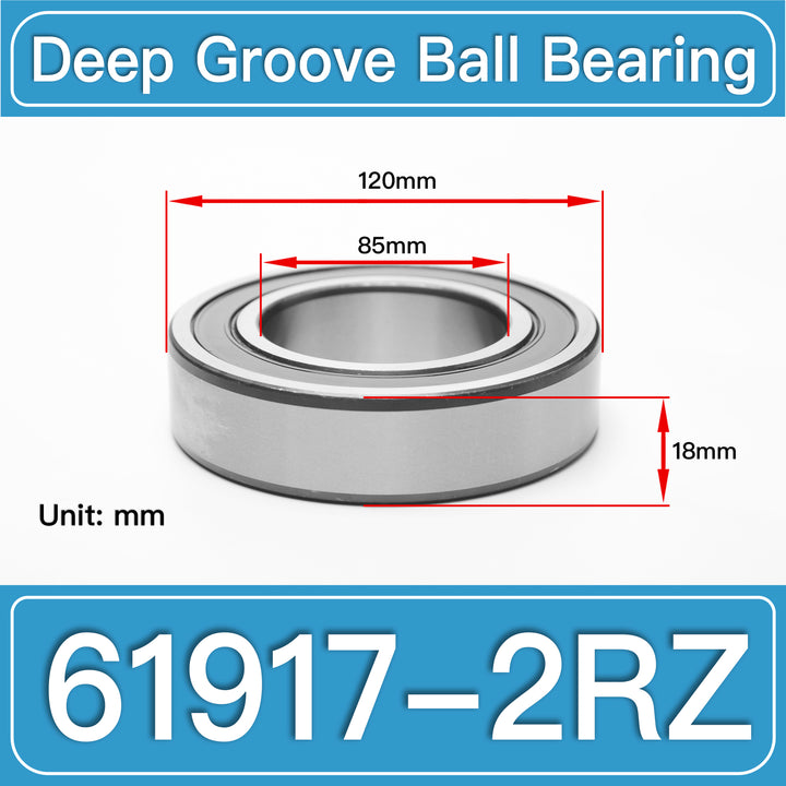 61917-2RZ Deep Groove Ball Bearings dimension drawing