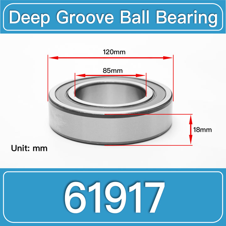 61917 Deep Groove Ball Bearings dimension drawing