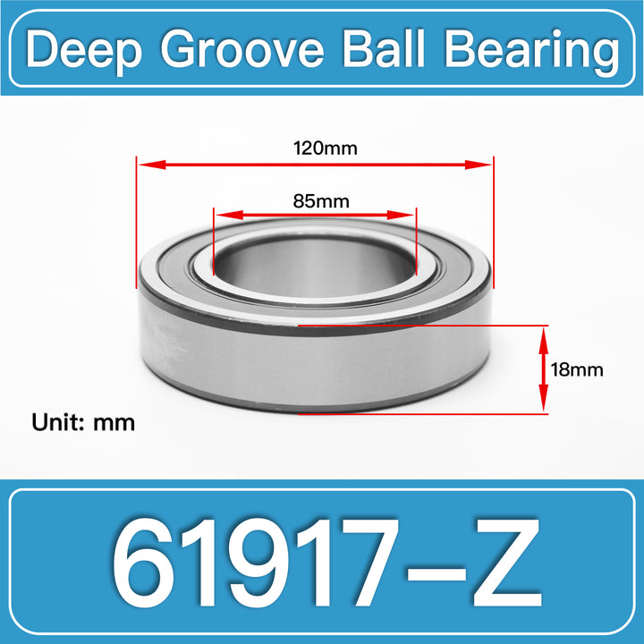 61917-Z Deep Groove Ball Bearings dimension drawing