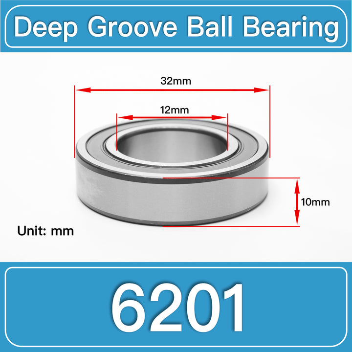 6201 Deep Groove Ball Bearings dimension drawing