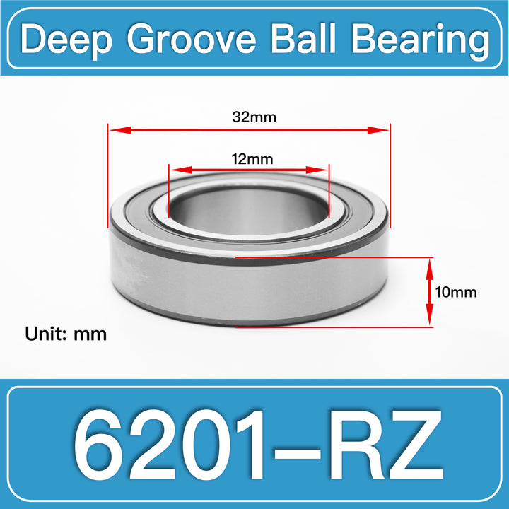 6201-RZ Deep Groove Ball Bearings dimension drawing