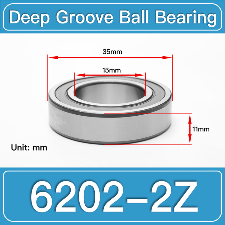 6202-2Z Deep Groove Ball Bearings dimension drawing