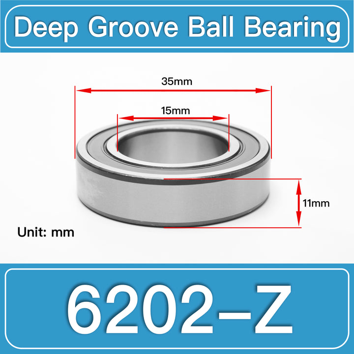 6202-Z Deep Groove Ball Bearings dimension drawing
