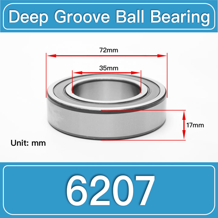 6207 Deep Groove Ball Bearings dimension drawing