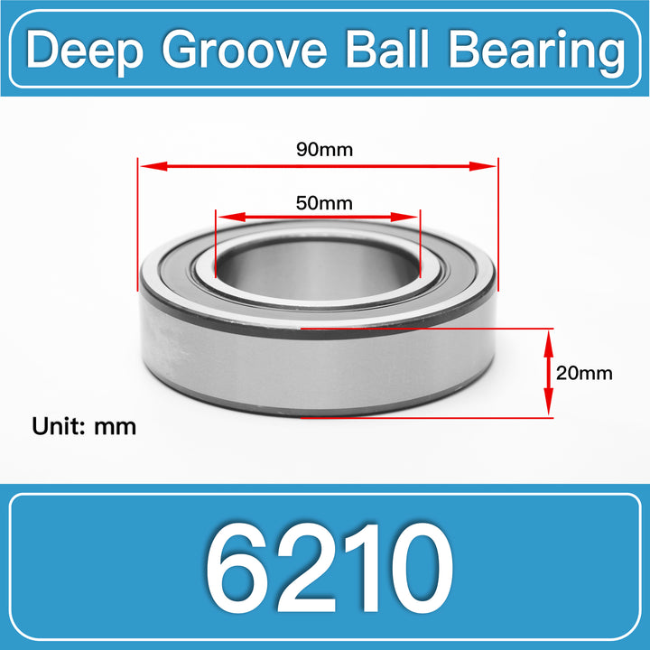 6210 Deep Groove Ball Bearings dimension drawing