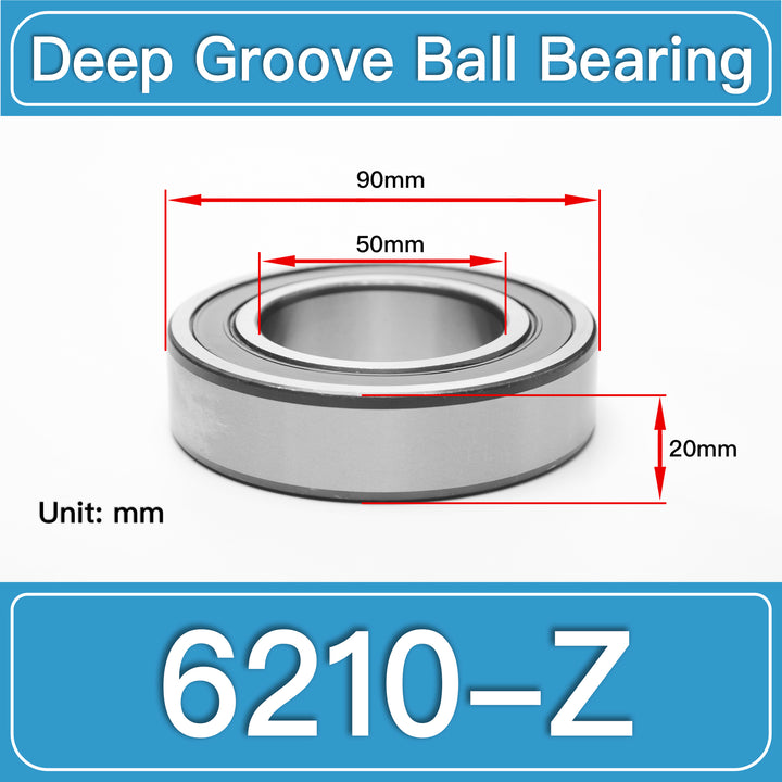 6210-Z Deep Groove Ball Bearings dimension drawing
