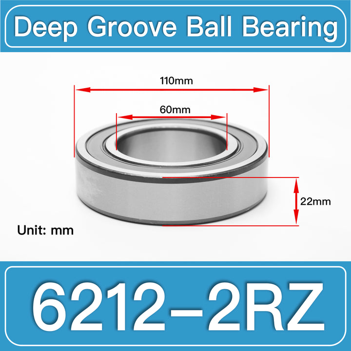 6212-2RZ Deep Groove Ball Bearings dimension drawing