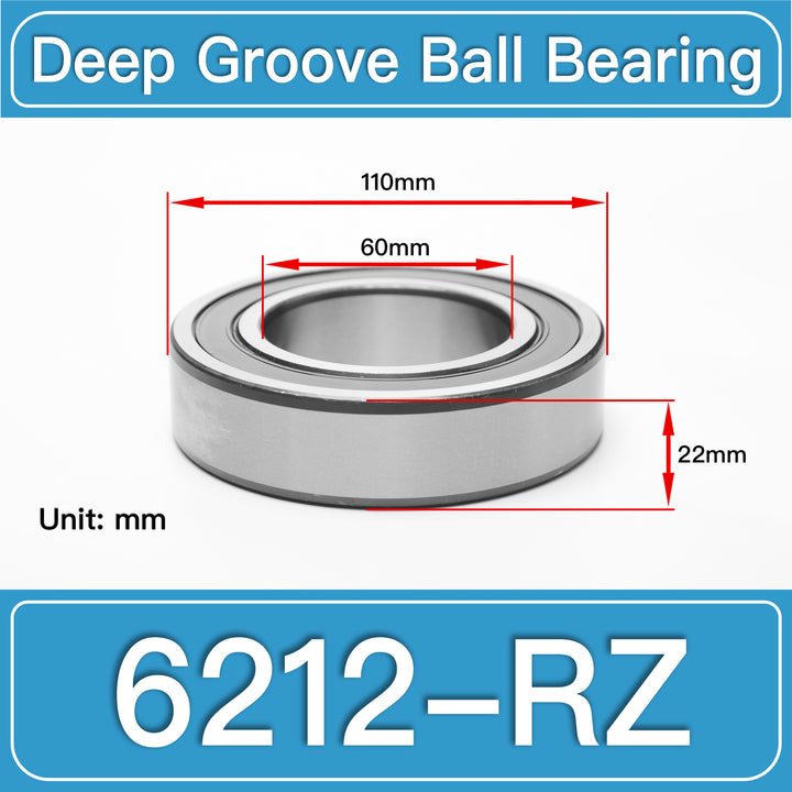 6212-RZ Deep Groove Ball Bearings dimension drawing