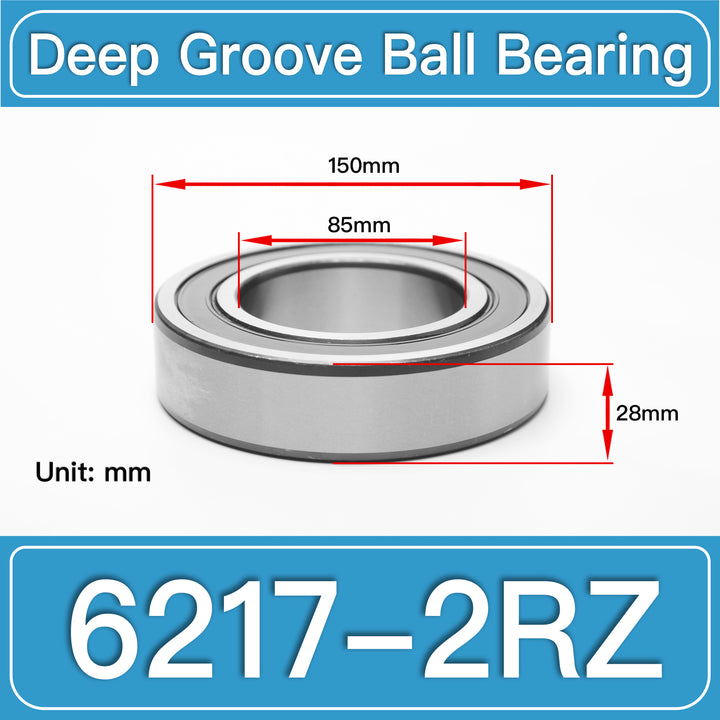 6217-2RZ Deep Groove Ball Bearings dimension drawing