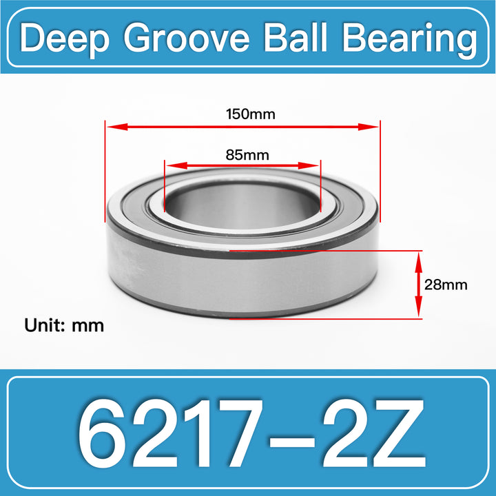6217-2Z Deep Groove Ball Bearings dimension drawing