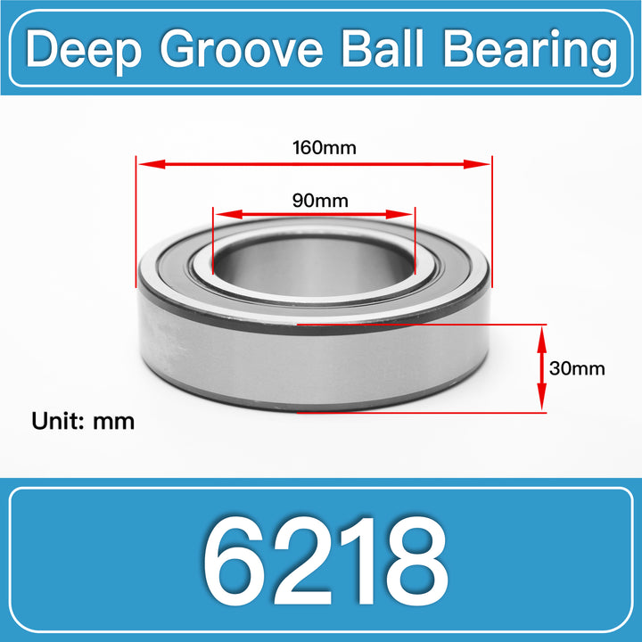 6218 Deep Groove Ball Bearings dimension drawing