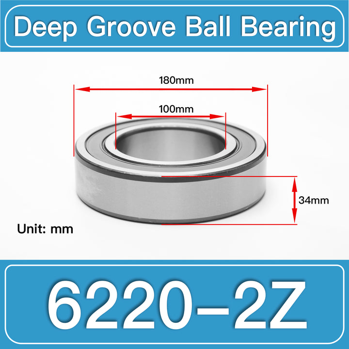 6220-2Z Deep Groove Ball Bearings dimension drawing