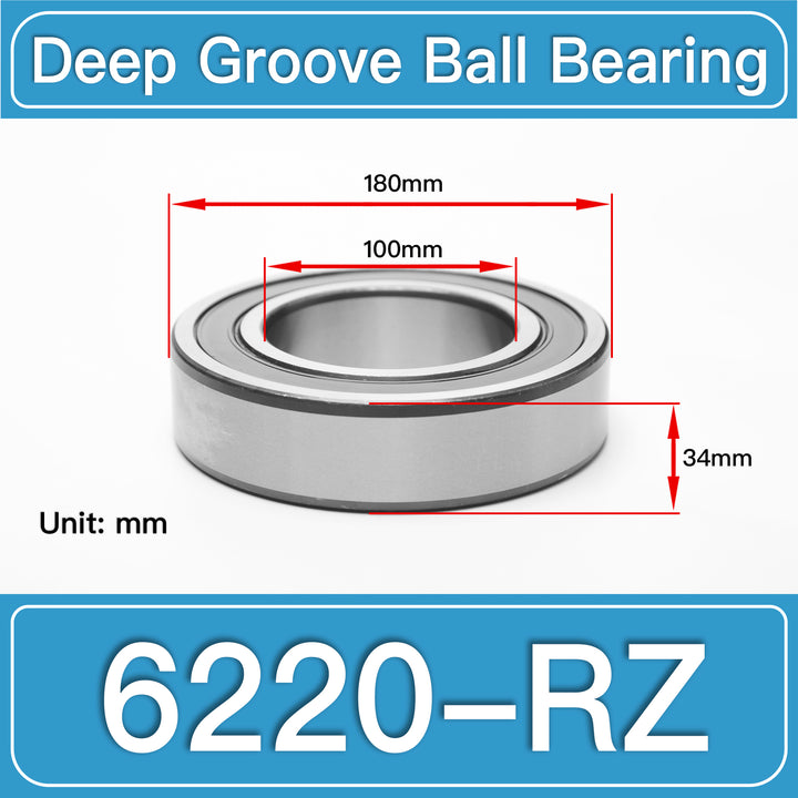 6220-RZ Deep Groove Ball Bearings dimension drawing