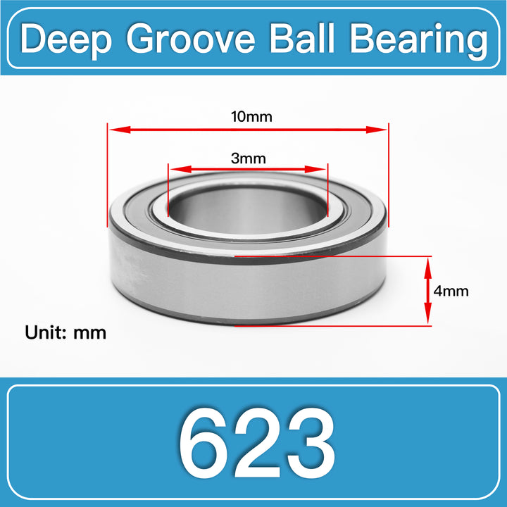 623 Deep Groove Ball Bearings dimension drawing