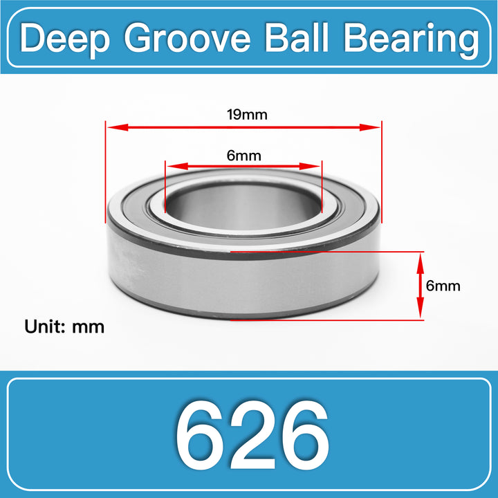 626 Deep Groove Ball Bearings dimension drawing
