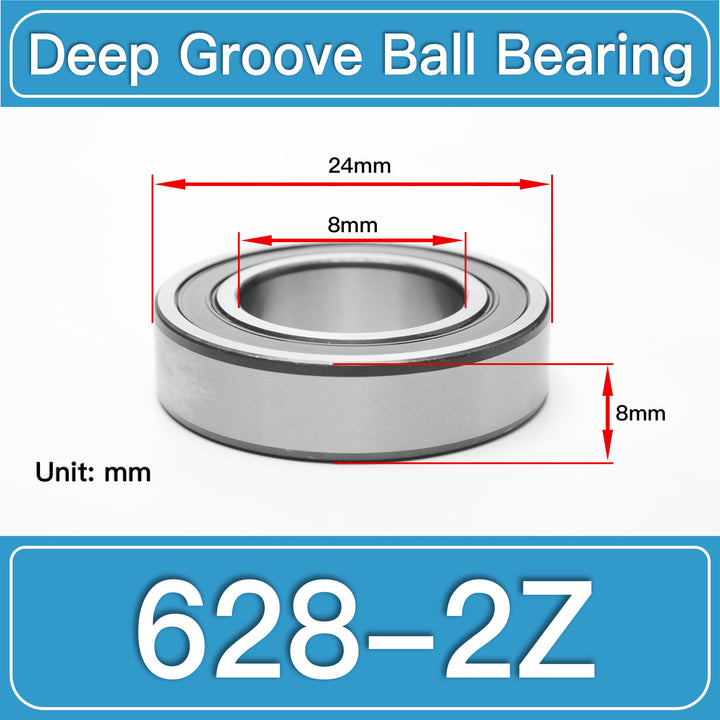 628-2Z Deep Groove Ball Bearings dimension drawing