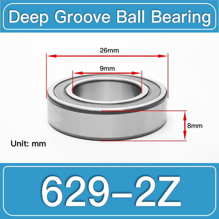 629-2Z Deep Groove Ball Bearings dimension drawing