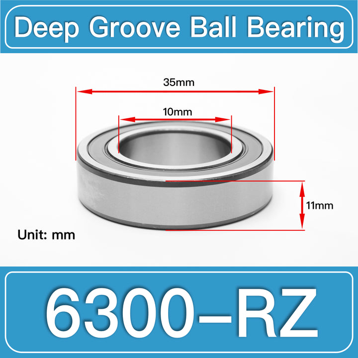 6300-RZ Deep Groove Ball Bearings dimension drawing