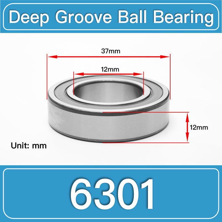 6301 Deep Groove Ball Bearings dimension drawing