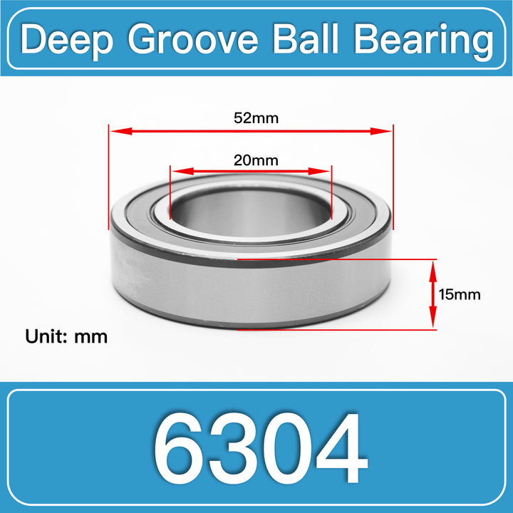 6304 Deep Groove Ball Bearings dimension drawing