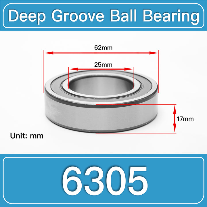 6305 Deep Groove Ball Bearings dimension drawing