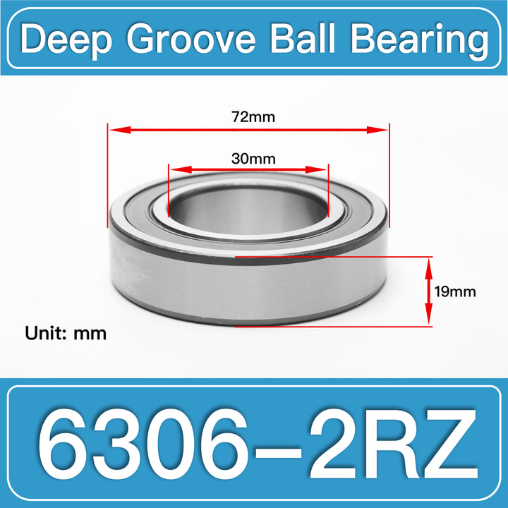 6306-2RZ Deep Groove Ball Bearings dimension drawing