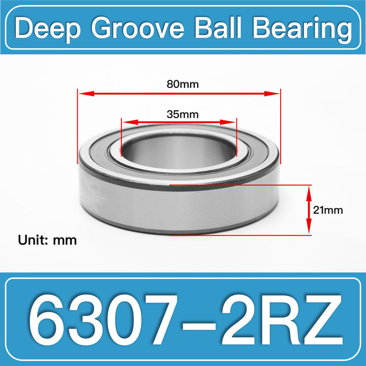 6307-2RZ Deep Groove Ball Bearings dimension drawing