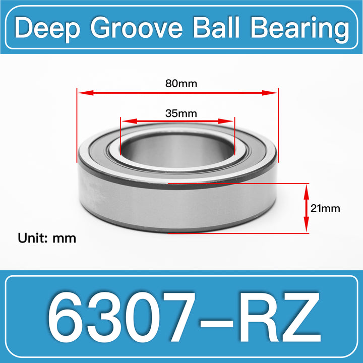 6307-RZ Deep Groove Ball Bearings dimension drawing