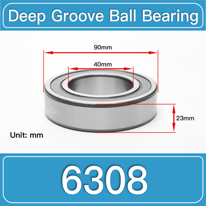 6308 Deep Groove Ball Bearings dimension drawing