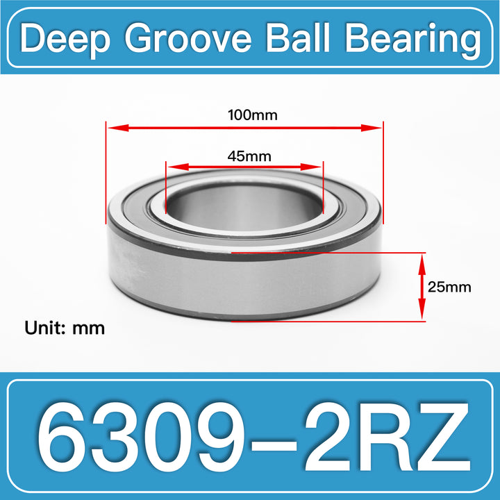 6309-2RZ Deep Groove Ball Bearings dimension drawing