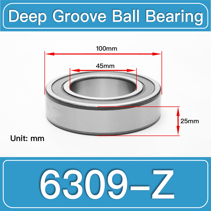 6309-Z Deep Groove Ball Bearings dimension drawing