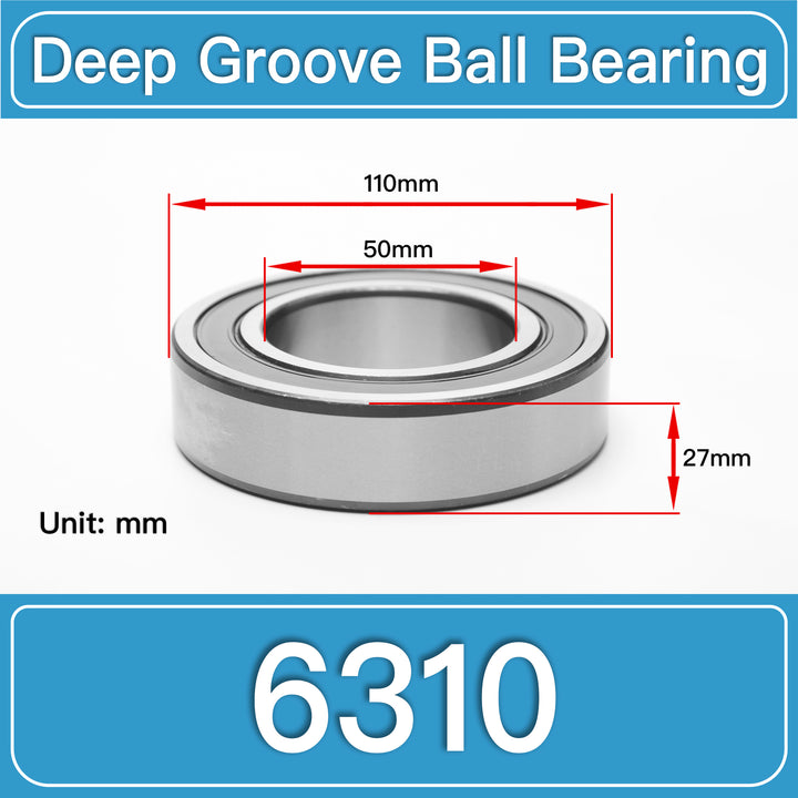 6310 Deep Groove Ball Bearings dimension drawing