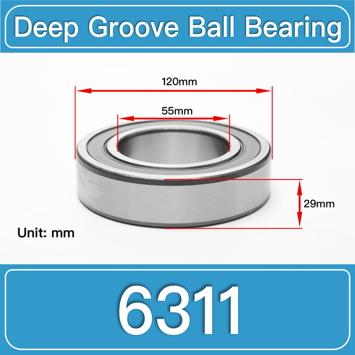 6311 Deep Groove Ball Bearings dimension drawing