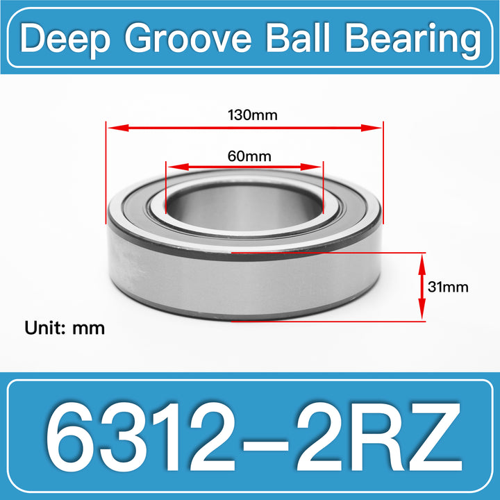 6312-2RZ Deep Groove Ball Bearings dimension drawing