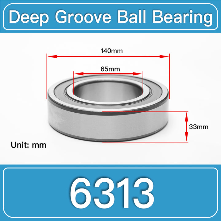 6313 Deep Groove Ball Bearings dimension drawing